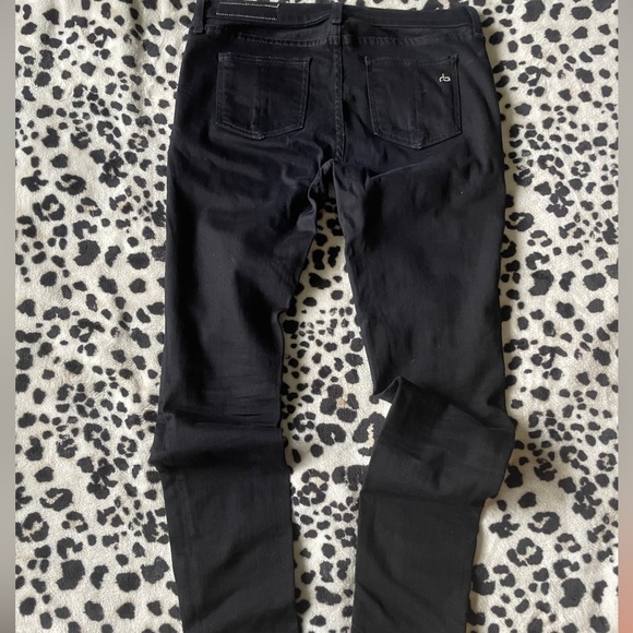 Crisp black denim rag & bone straight leg jeans - Picture 2 of 3